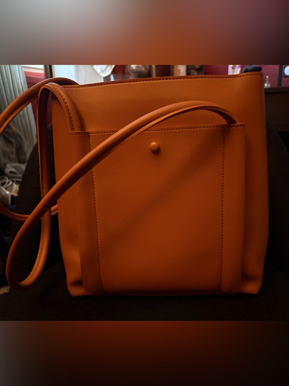 Women’s Structured Orange Shoulder Bag - Expressions NYC